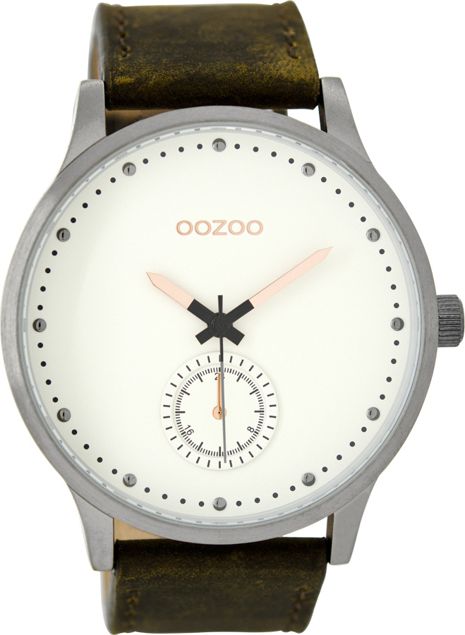 OOZOO TIMEPIECES DARK BROWN LEATHER STRAP C9005